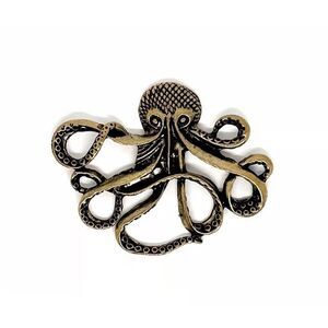 1pc Bead for Jewelry #21688 Bronze Metal Octopus Pendant